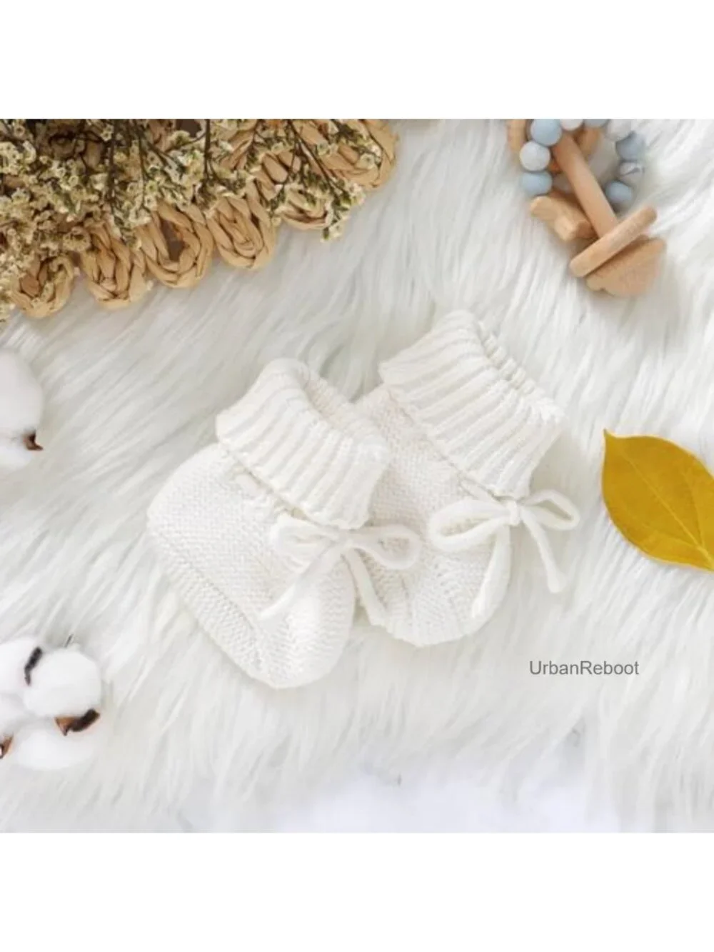 Baby Booties Cotton Knit Socks, Newborn Infant Toddler Shoes, Soft Crochet,